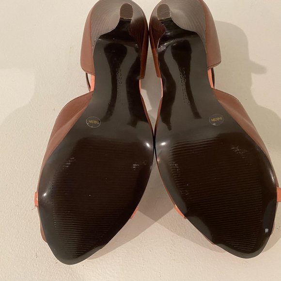BCBG Generation Brown and Pink Peep Toe Size 9.5 - Picture 6 of 9
